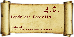 Lopóczi Daniella névjegykártya